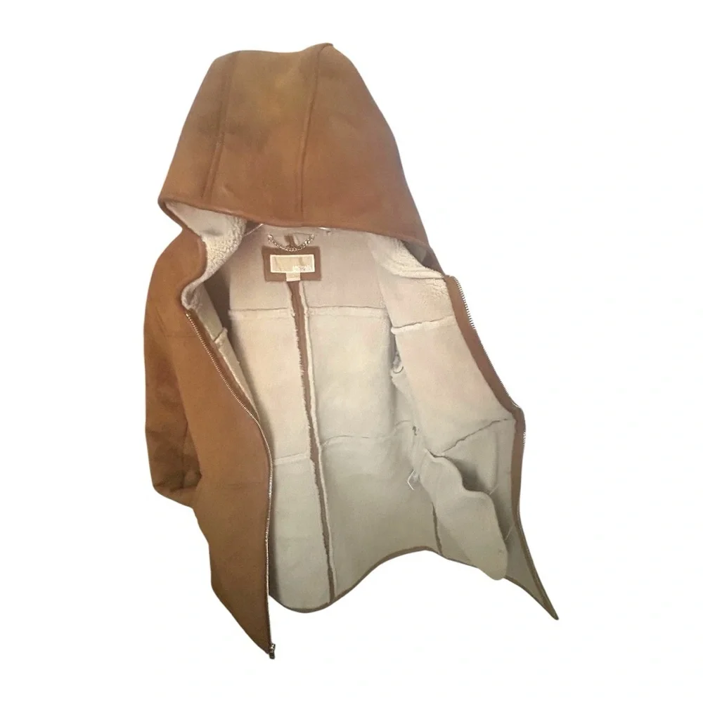 MICHAEL KORS *NWT* Sherpa Lined Faux Suede Coat Jacket - Picture 2 of 5